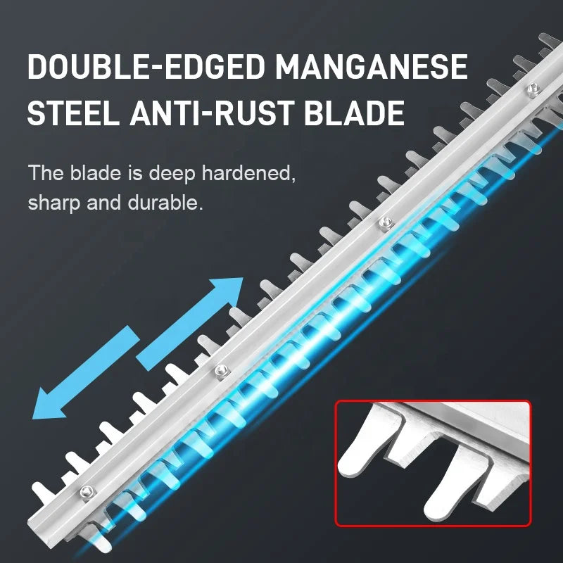Taille-haie sans fil ATDRILL AT-HT2210, 21 V, lame 510 mm, double lame, 2 piles incluses