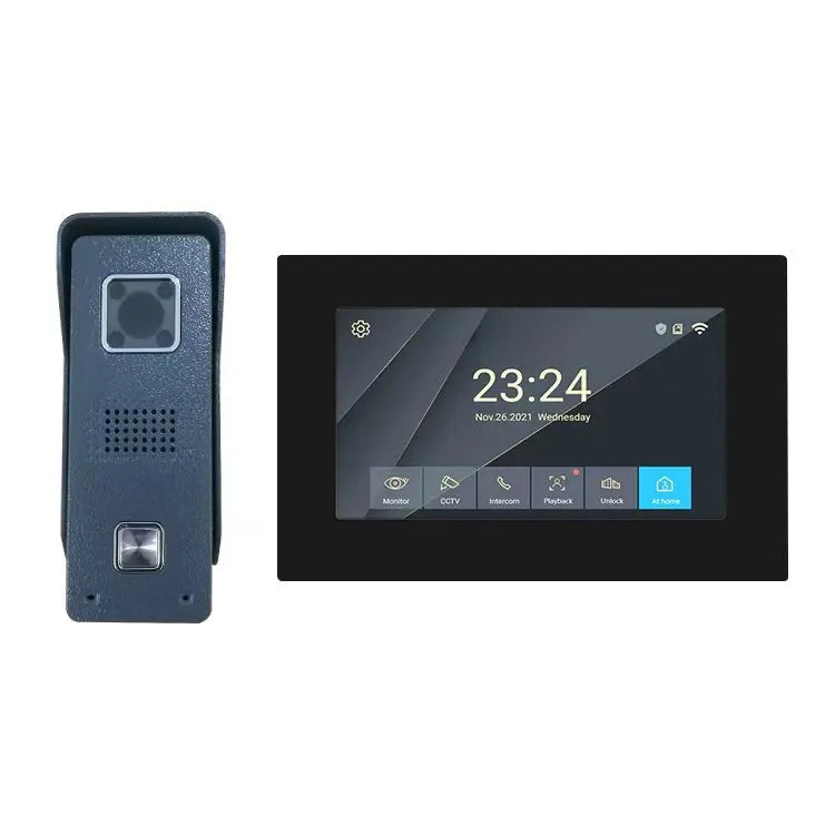 Interphone vidéo WiFi Tuya 1080p avec détection de mouvement, sonnette tactile intelligente et étanche pour maisons de ville et villas.