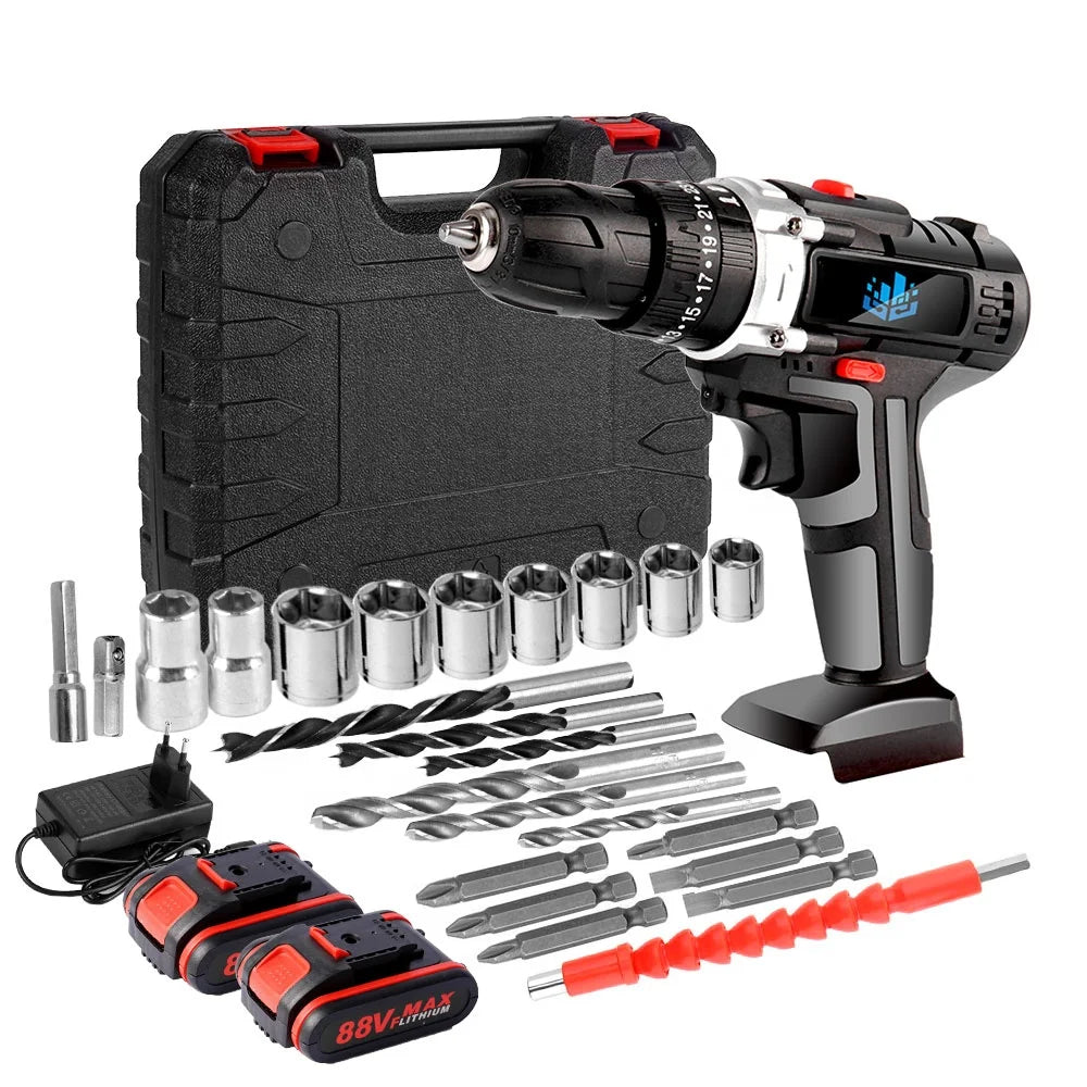 Perceuse sans fil 20 V, kit d'outils électriques, matériau ABS, OEM, garantie 1 an, couple de 25+3 Nm.