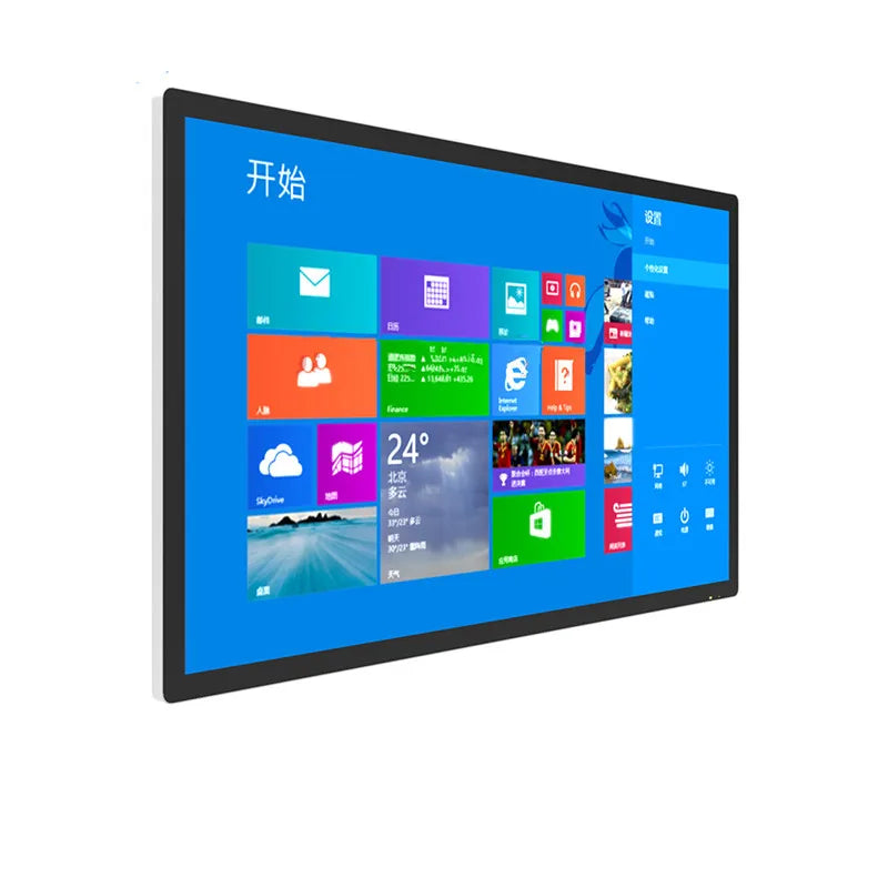 Grand écran LCD 4K 86/98 pouces (3840 x 2160) avec tableau blanc interactif tactile, idéal pour les réunions et l'éducation.