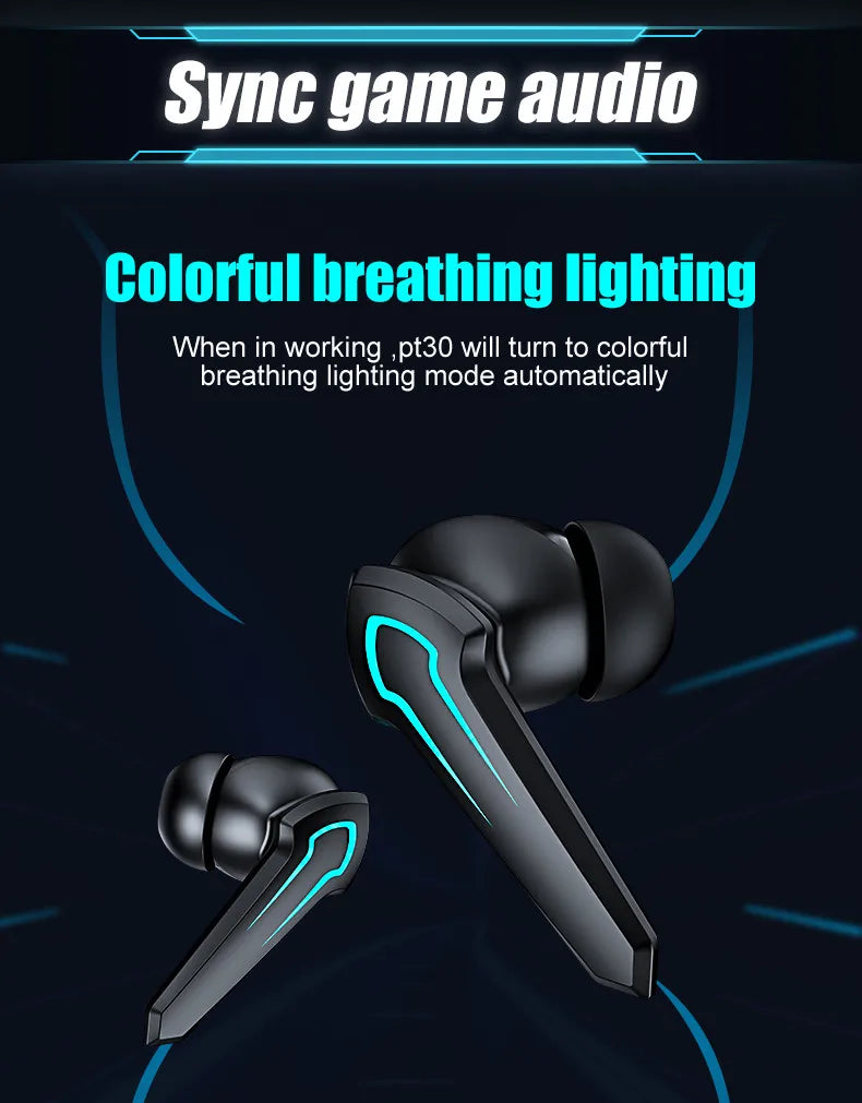 Écouteurs Gaming TWS A60 – Bluetooth 5.0, Stéréo & Faible Latence | IPX4