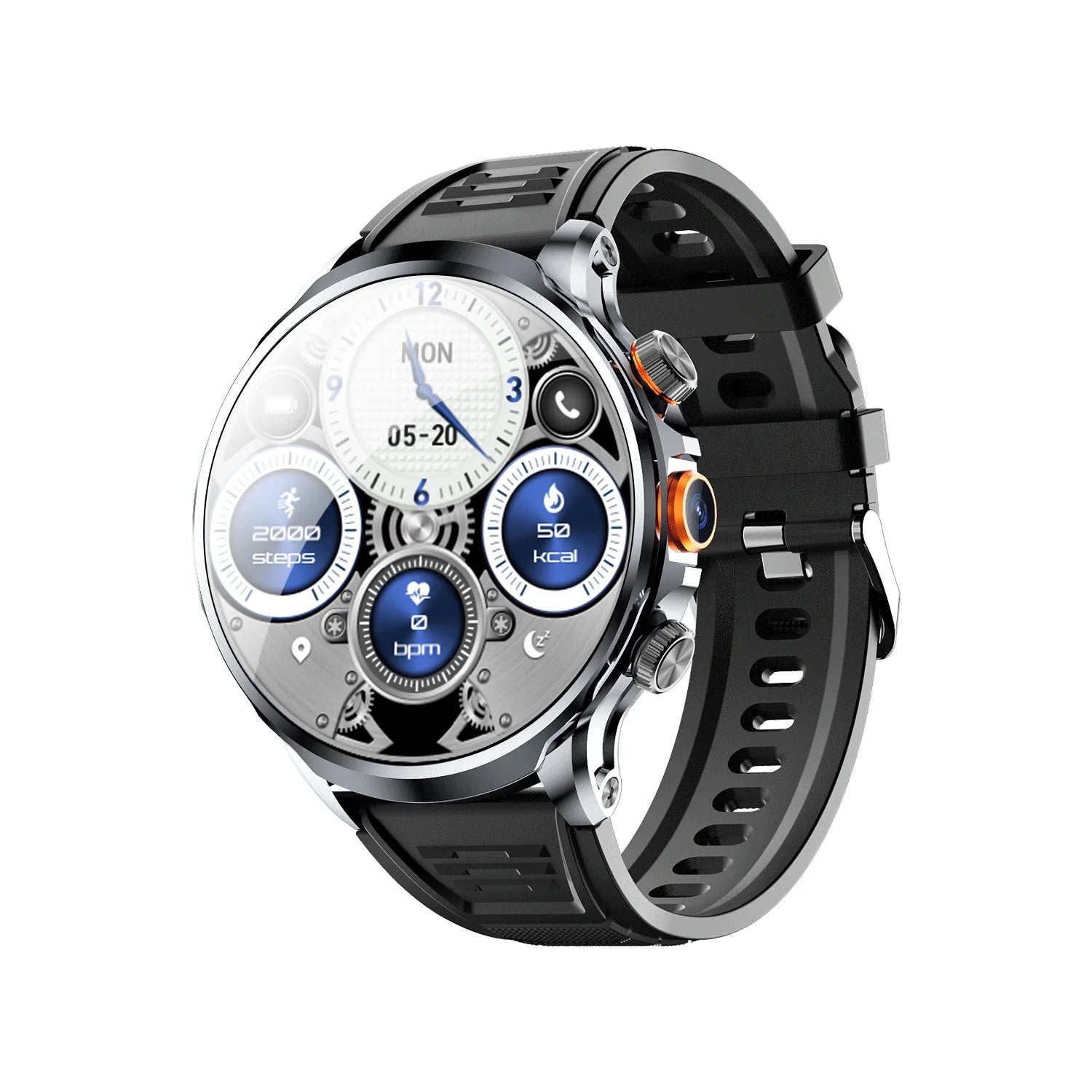 Montre connectée H18 4G Android – Écran AMOLED 1,85", GPS, Appel vidéo, IP67 et silicone