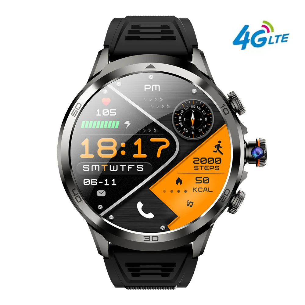Montre connectée H19 avec carte SIM 4G, 32 Go de RAM, caméra HD, GPS, Facebook, Twitter, WhatsApp, batterie longue durée, Android, pour hommes