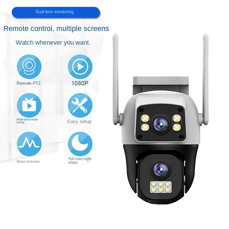 Caméra de Surveillance V380 4G | PTZ, Double Objectif, Vision Nocturne et Accès Smartphone Wi-Fi