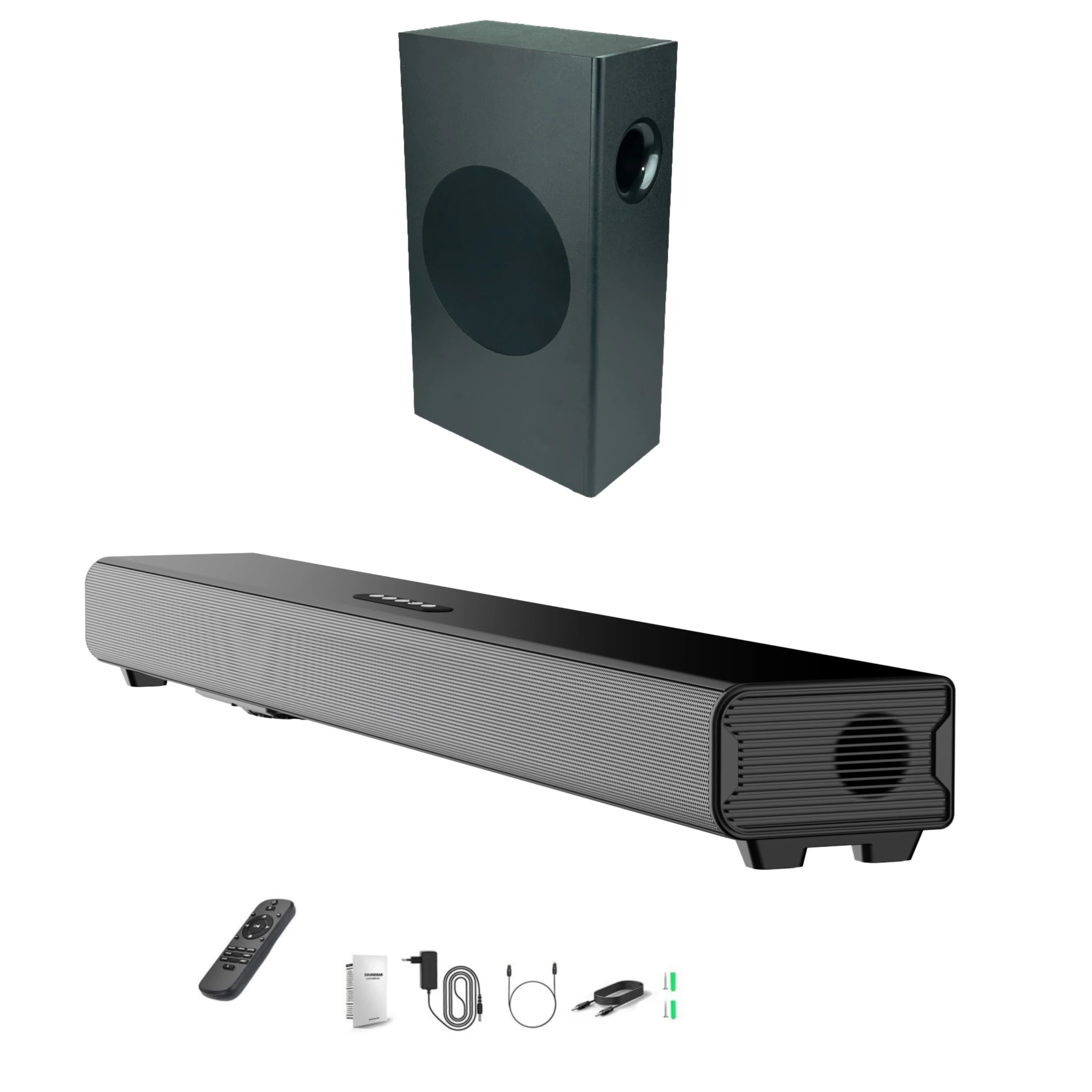 Barre de Son Bluetooth Enceinte – HiFi Stéréo Surround, Caisson de Basses & TV Gaming