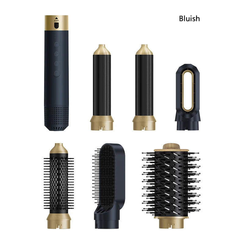 Sèche-cheveux 6 en 1, moteur sans balais 1350 W, lissage/bouclage/séchage, voyage, 110-240 V