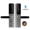 Serrure numérique moderne Tuya Wi-Fi biométrique intelligente avec télécommande, serrure à empreinte numérique et mot de passe, couleur argent, TTLock Bluetooth, serrure pour porte en bois