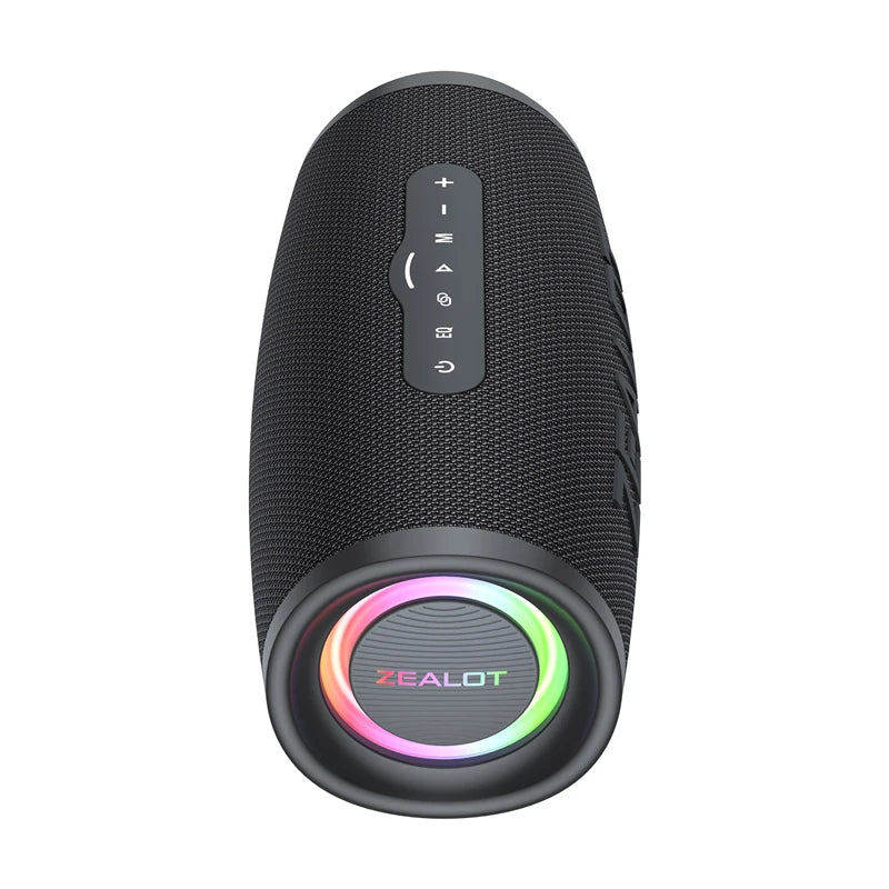 Boombox Portable ZEALOT S56 – 40W, IPX6, LED Spectaculaire & Basses Puissantes