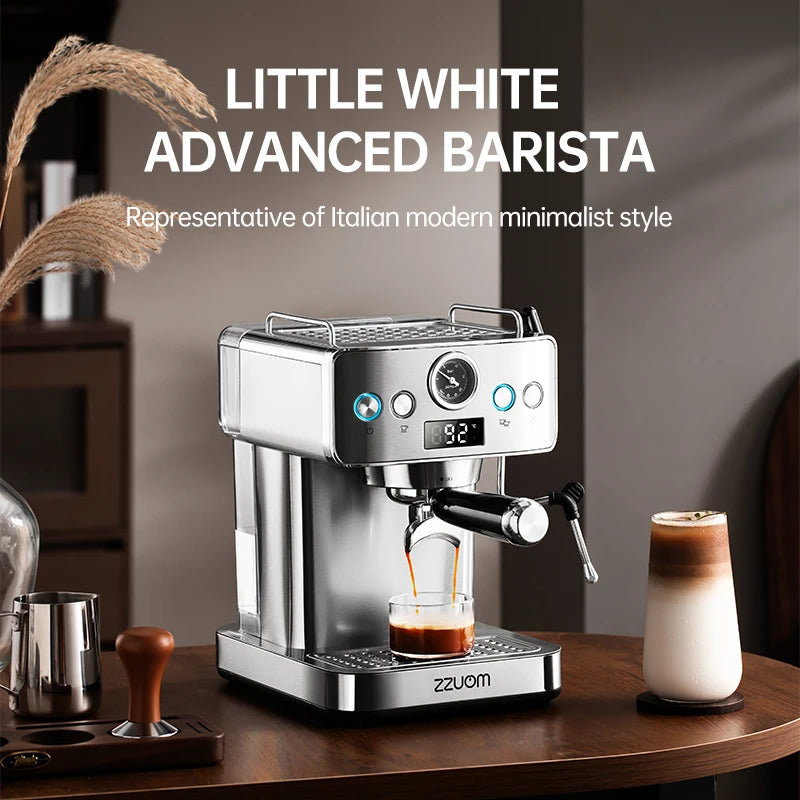 Machine à café italien 1150W avec mousseur à lait et pompe 20 barres pour cappuccino et café glacé
