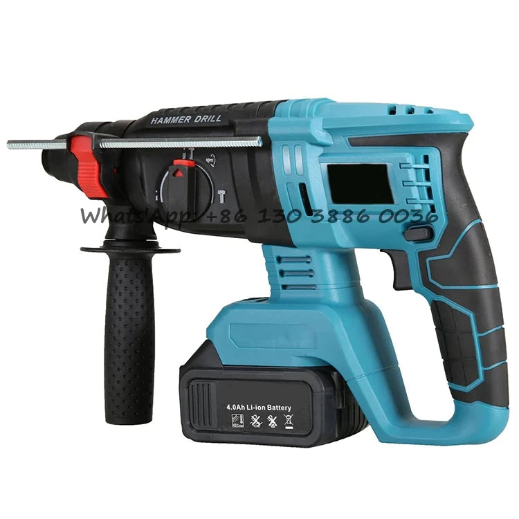 Marteau-piqueur portable 21 V 800 W, 26 mm, avec batterie au lithium. Perceuse à percussion sans fil et marteau rotatif de démolition compacte.
