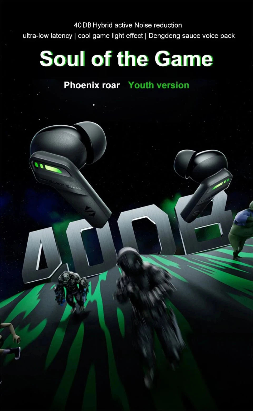 Écouteurs Gaming Black Shark BE22 JoyBuds – TWS, Faible Latence & In-Ear