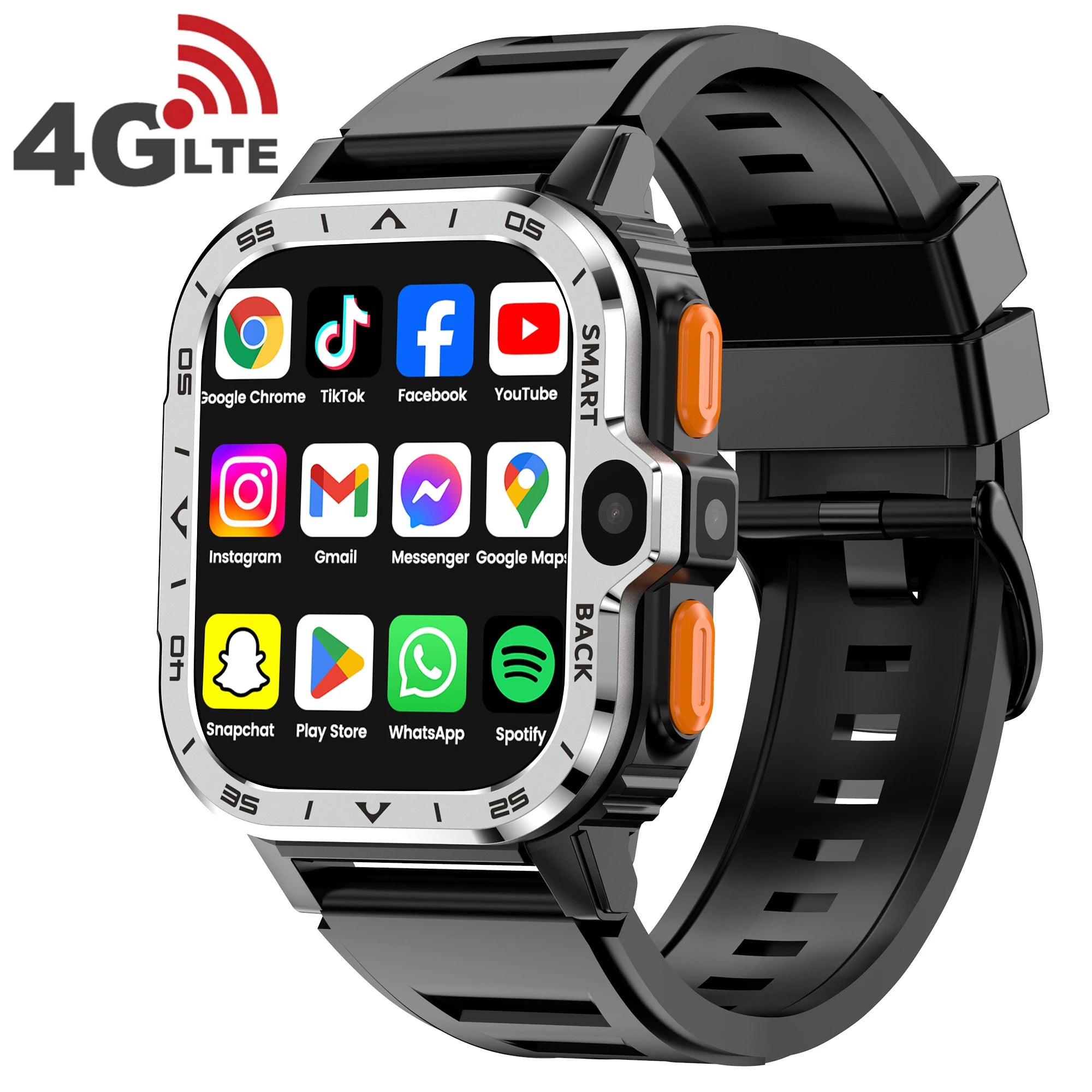 Montre connectée VALDUS 4G Android avec carte SIM, 4 Go de RAM et 64 Go de ROM.