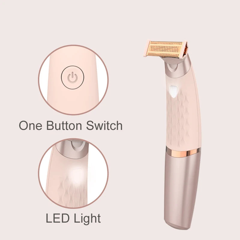 Épilateur électrique LED automatique avec lames détachables pour le dos et la lingerie féminine