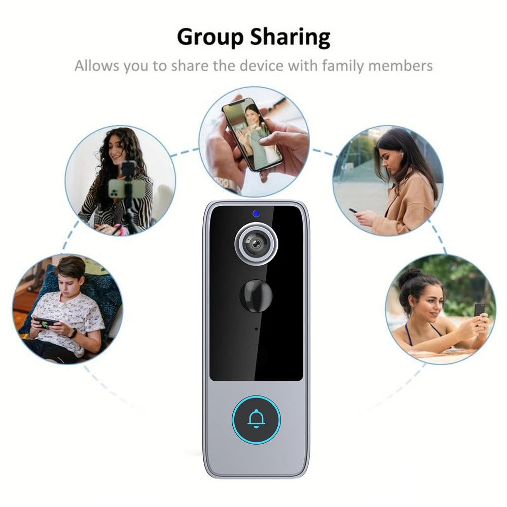 Sonnette vidéo sans fil intelligente avec caméra de sécurité pour la maison 1080p - Meilleure sonnette vidéo Wi-Fi - Sonnettes intelligentes Tuya