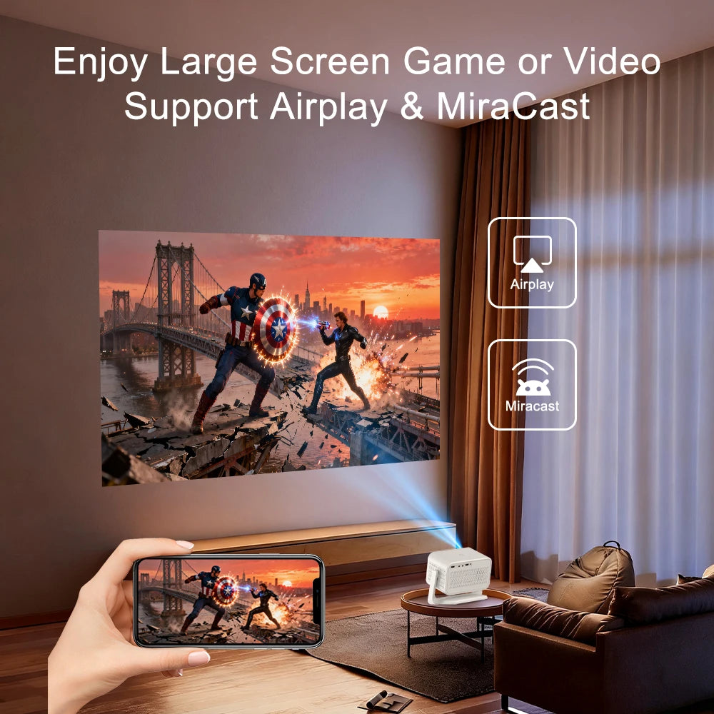 Projecteur Canzone P21 Mini – 1080p, 350 lumens, Android 13, Wi-Fi et 16 Go