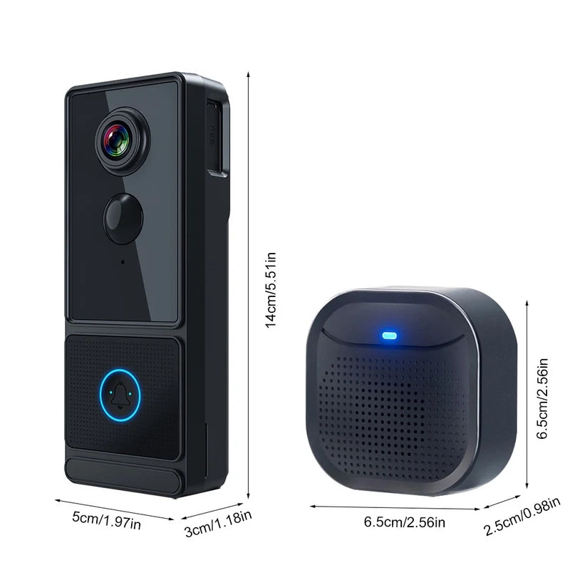 Sonnette vidéo sans fil intelligente IP65 1080p alimentée par batterie avec application Cloudedge, système d'interphone WiFi et moniteur