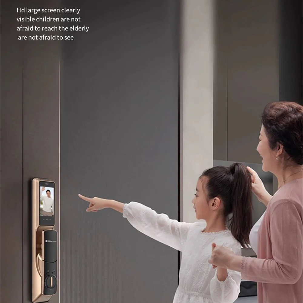 Sonnette de porte intelligente P30max-F avec caméra, reconnaissance faciale 3D par empreinte numérique et caméra, compatible avec l'application Samsung SmartThings. Serrure électronique numérique intelligente.