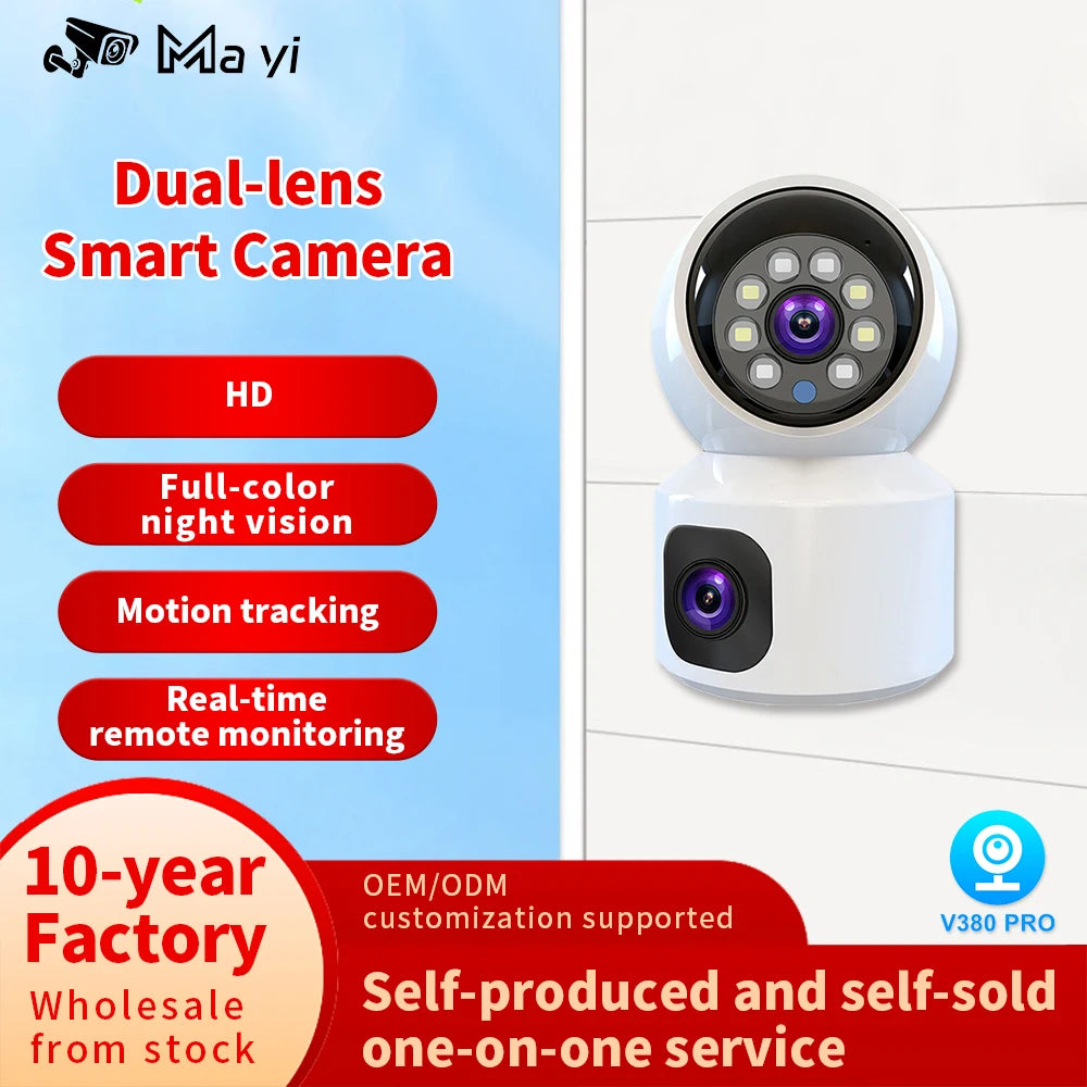 Caméra de Surveillance V380 WiFi | PTZ 360°, Microphone Intégré et Sécurité Intérieure pour Maison & Bébé