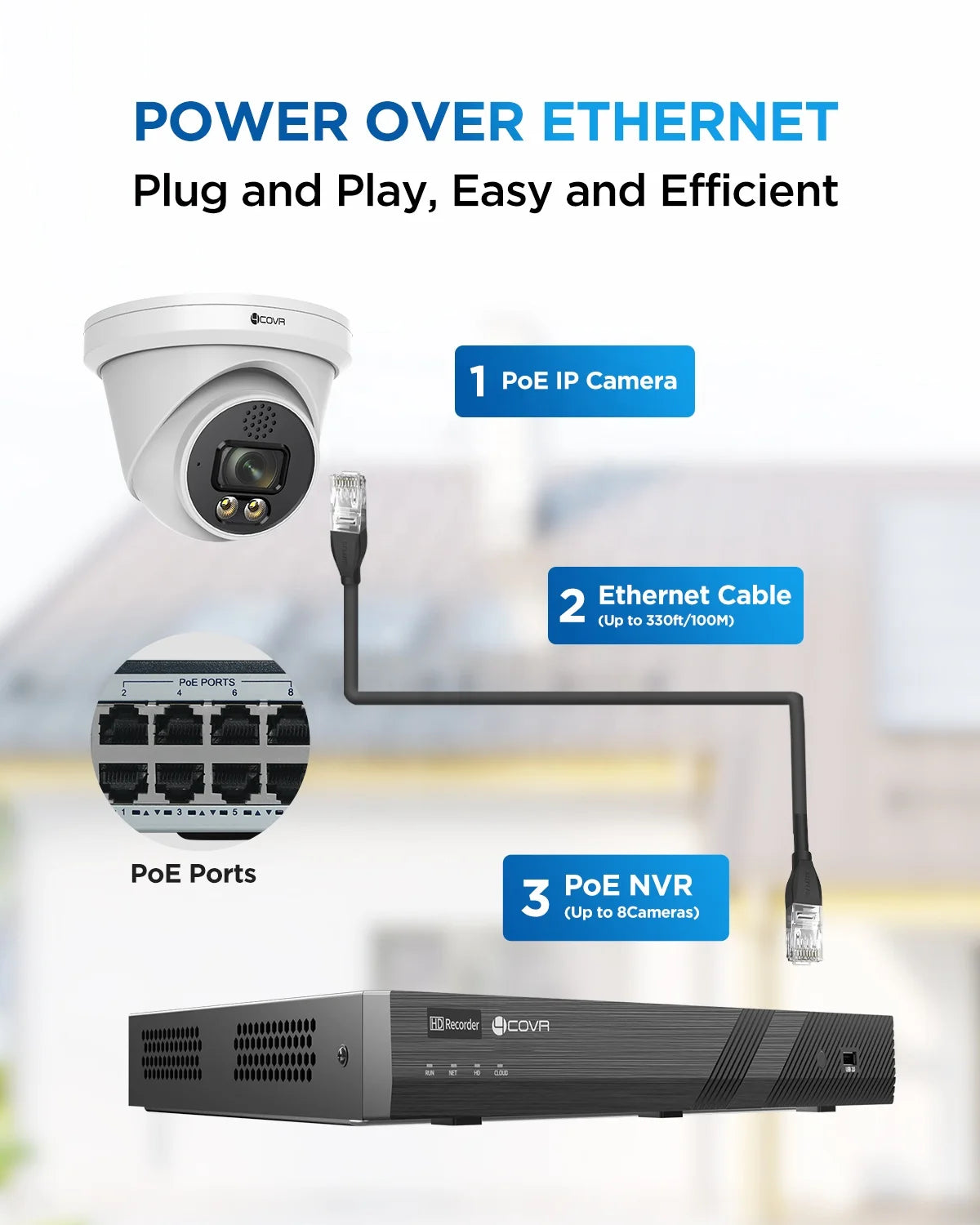 Caméra IP PoE 12 MP avec audio bidirectionnel, IP67, H.265, détection personnes/véhicules