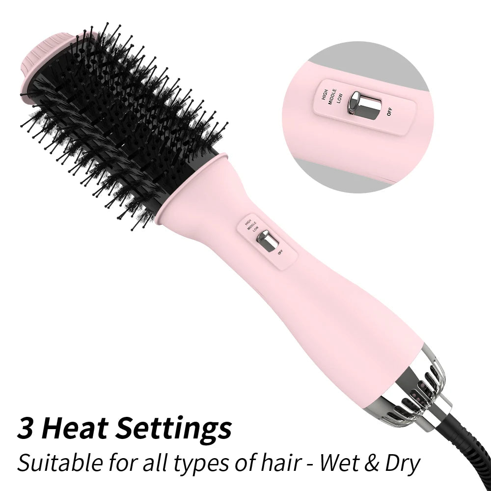 Peigne électrique ULELAY en livraison directe, 3 en 1 : sèche-cheveux, volumateur, lisseur et brosse à air chaud.