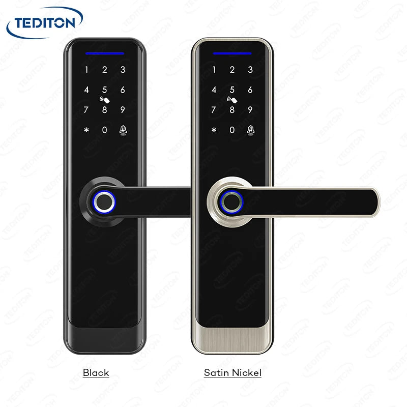 Serrure de porte numérique intelligente Tediton OEM Smart Home Tuya TTlock avec sonnette et application de contrôle Wi-Fi