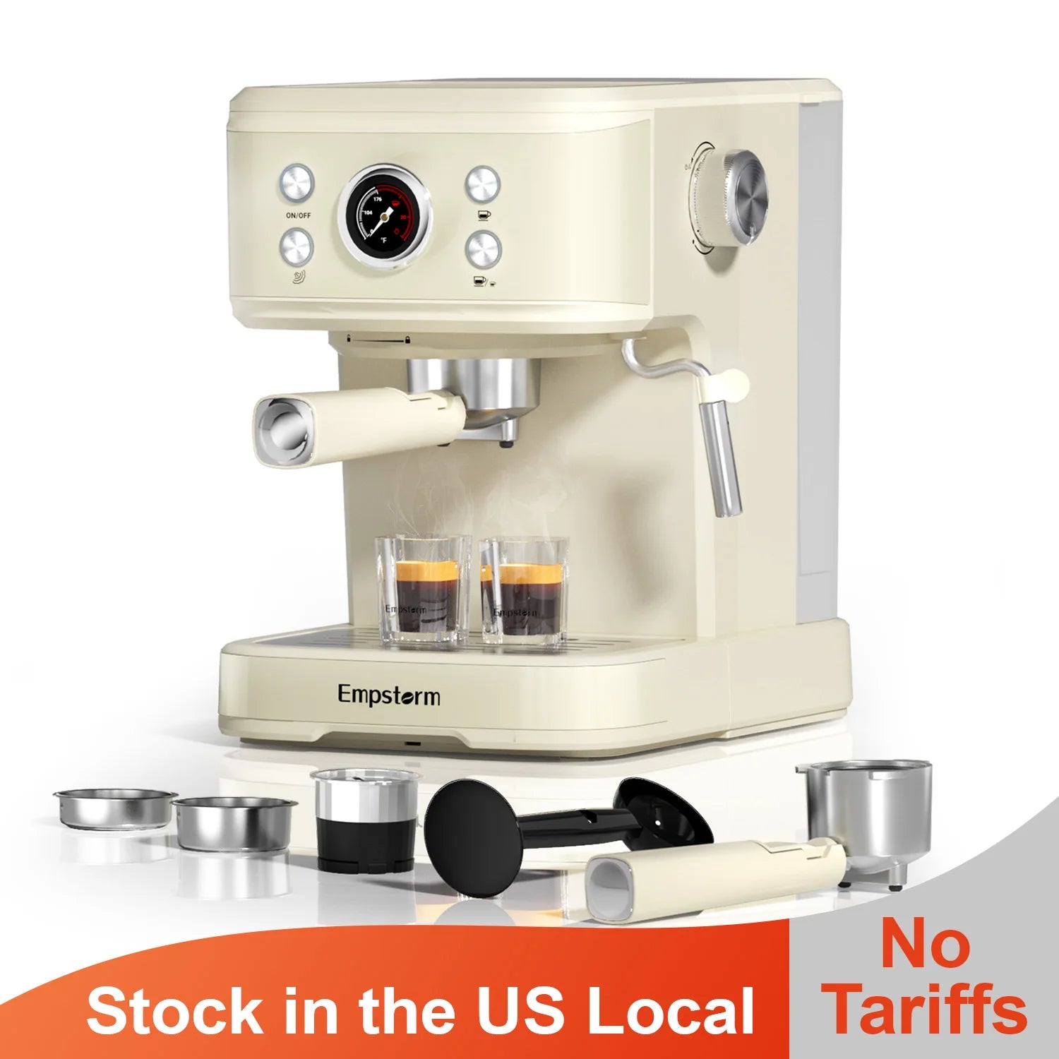 Machine à café expresso cappuccino Empstorm Household 20 bars avec mousseur à lait - Disponible localement aux États-Unis