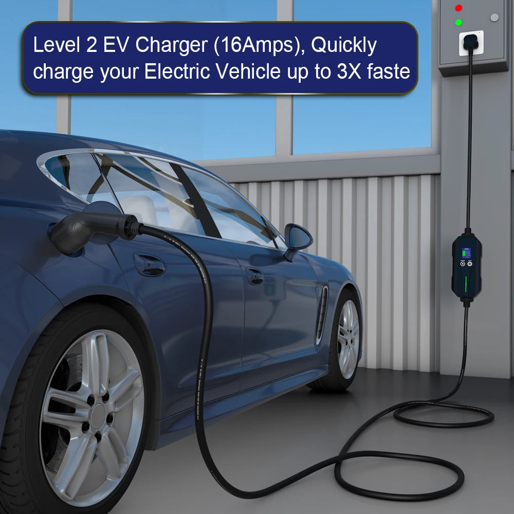 Station de recharge pour véhicules électriques Evmate Type 2, 16 A, 20 A et 32 A, chargeur rapide 3,6 kW, station de recharge portable.