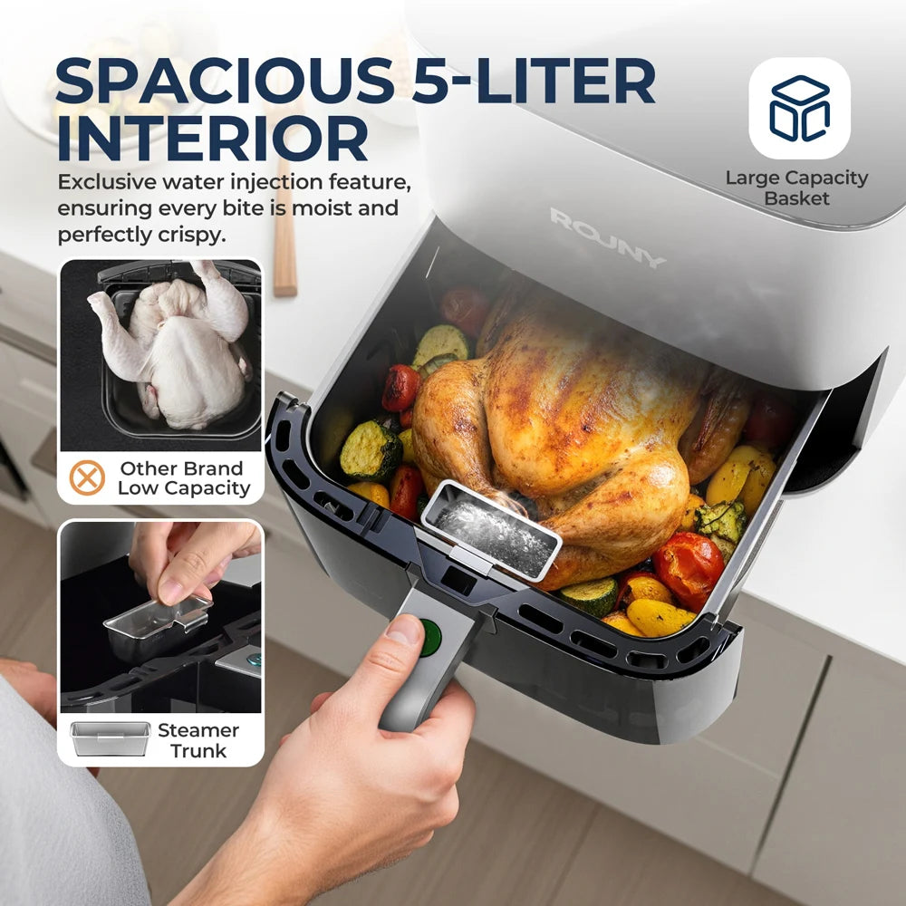 Air Fryer 5 L Intelligent | Écran Tactile, 8 Modes de Cuisson, Hublot et 1450 W
