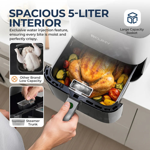 Air Fryer 5 L Intelligent | Écran Tactile, 8 Modes de Cuisson, Hublot et 1450 W