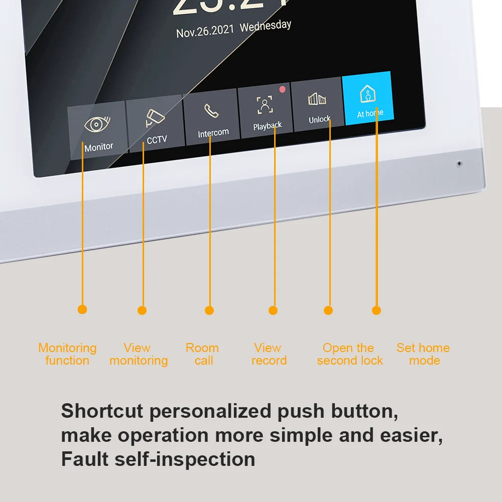 Interphone vidéo de haute qualité pour villa ou appartement, avec moniteur intérieur et interphone IP filaire pour appels résidents.