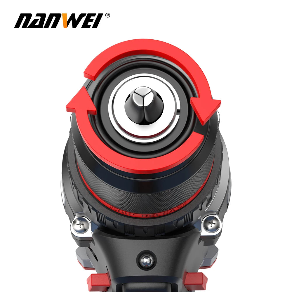 Perceuse sans fil Nanwei 21 V, 525 W, moteur sans balais, vitesse variable, mandrin rapide