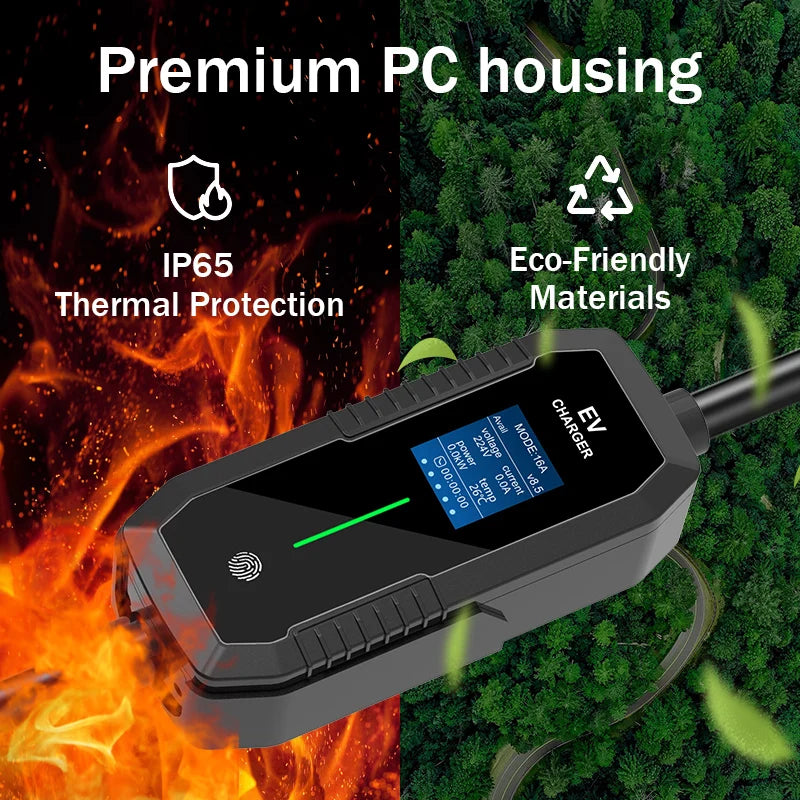 Nouvelle borne de recharge portable et réglable pour véhicules électriques, 11 kW, IP65