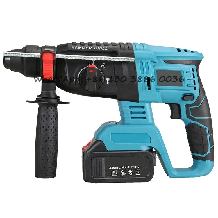 Marteau-piqueur portable 21 V 800 W, 26 mm, avec batterie au lithium. Perceuse à percussion sans fil et marteau rotatif de démolition compacte.