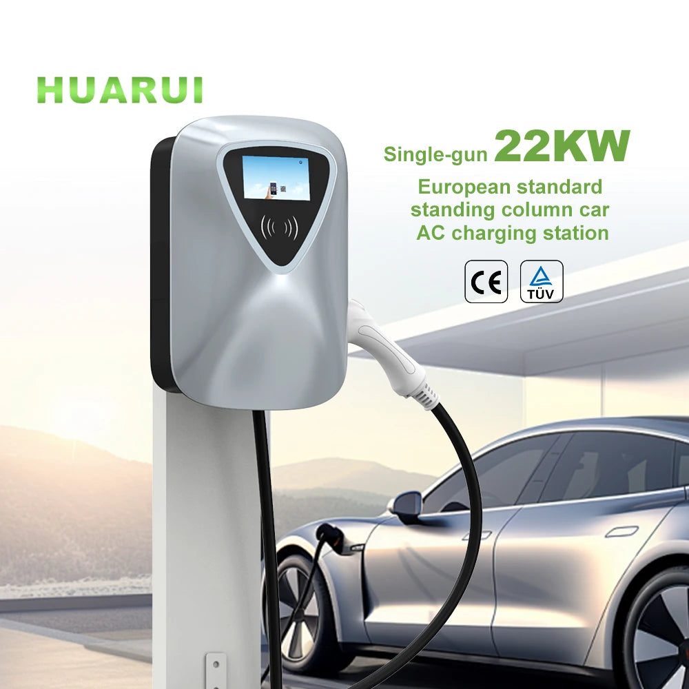 Borne de recharge HUARUI ACB/L022A 22 kW, Type 2, WiFi/4G/Ethernet, murale ou colonne