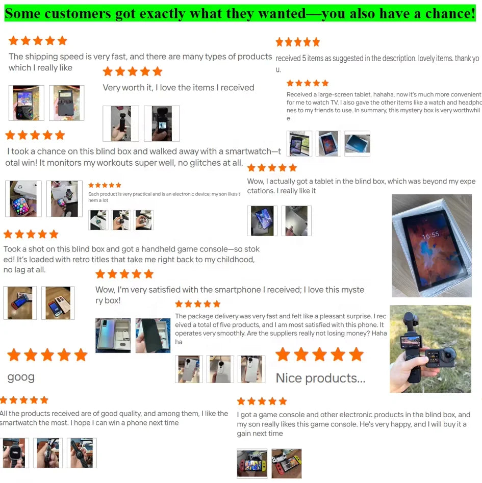 Coffret Mystère Électronique Avancée – 5 Pièces : Montre, Téléphone 5G, Écouteurs Surprise