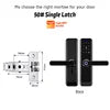 Serrure de porte numérique intelligente Tediton OEM Smart Home Tuya TTlock avec sonnette et application de contrôle Wi-Fi