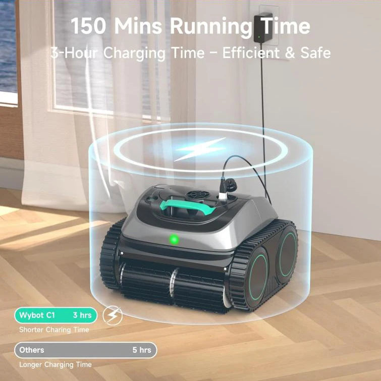 Robot aspirateur de piscine YOLO-POOL C1 — parois et fond, 150 m², certifié CE
