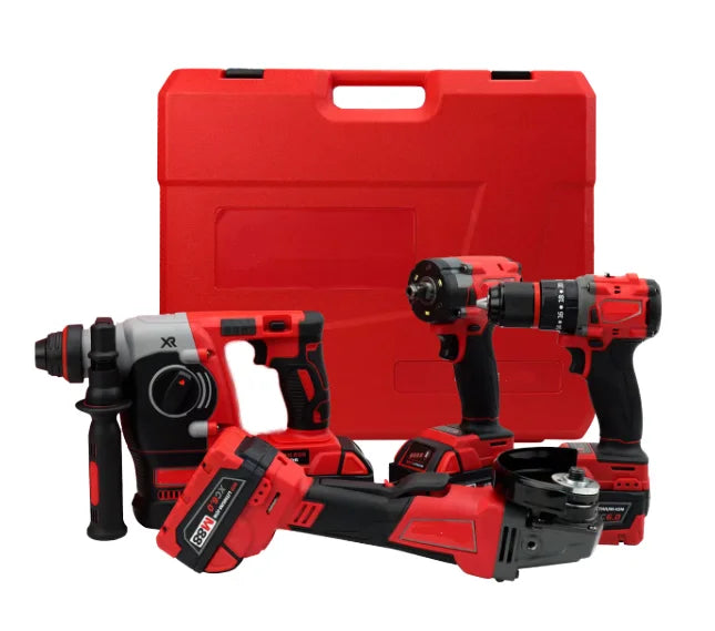 Kit perceuse sans fil 21 V, 4 outils, moteur sans balais, couple 400 Nm, mandrin 3/8"
