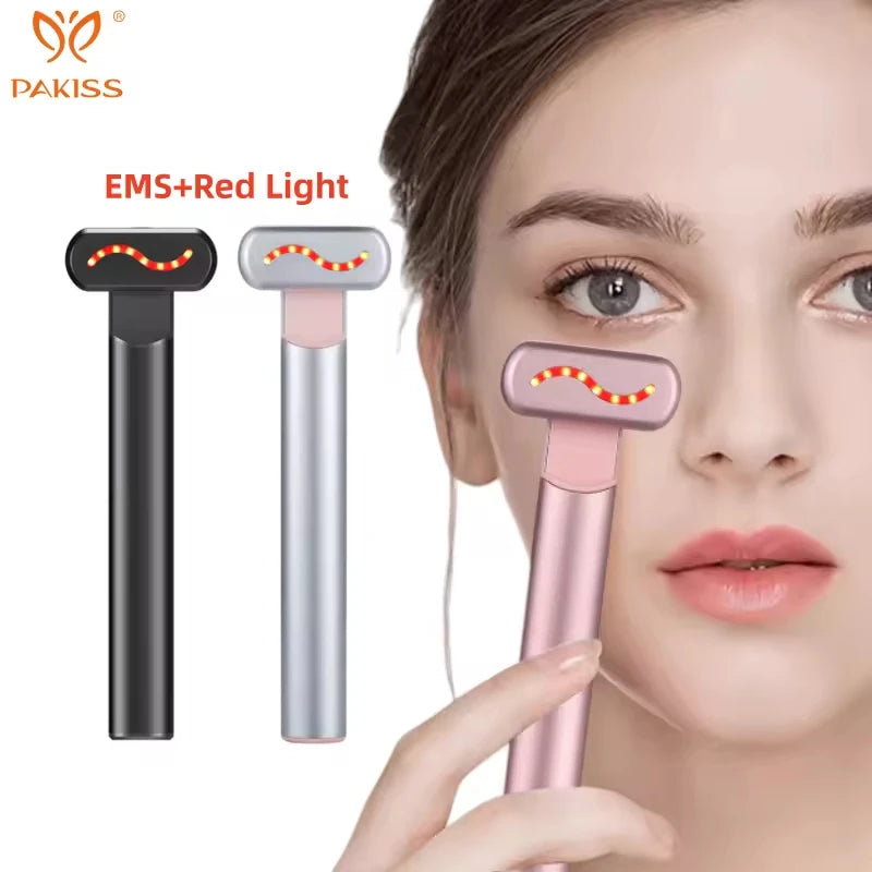 Appareil de beauté des yeux PAKISS, baguette de massage oculaire avec luminothérapie rouge pour le soin des yeux