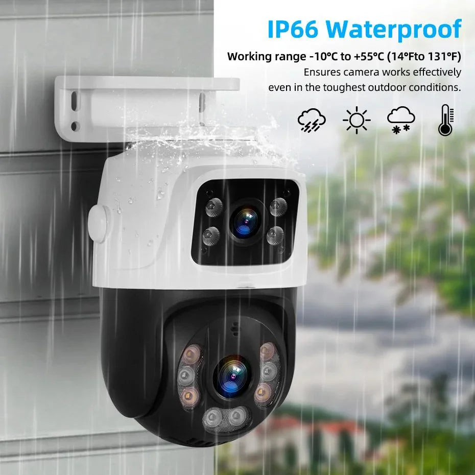 Système de vidéosurveillance IP sans fil extérieur 4 ou 8 canaux avec double objectif, surveillance 24 h/24 et 7 j/7, alimentation PoE et enregistreur vidéo réseau (NVR) pour la sécurité domestique.
