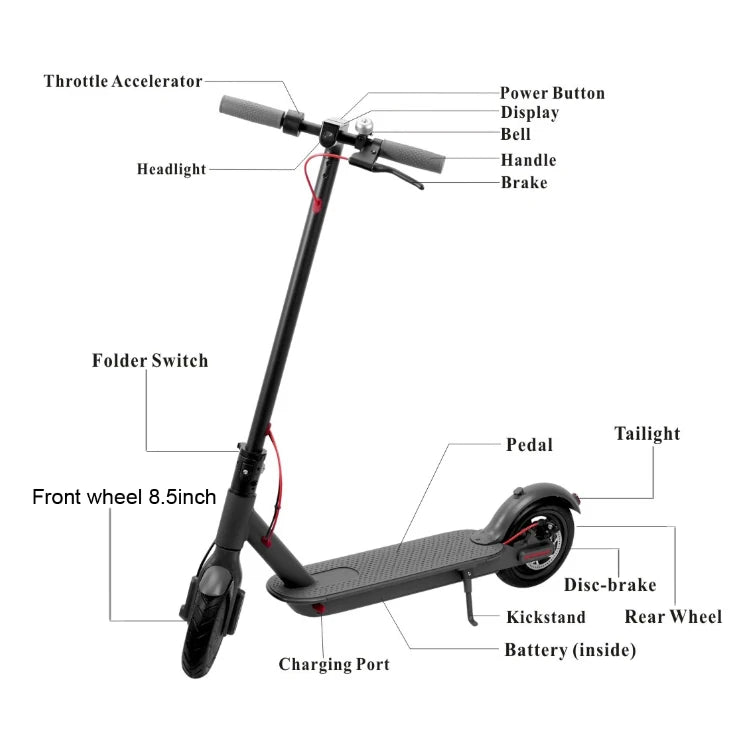 Trottinette électrique Hezzo 36V 10,4AH 450W pliable, batterie, vélo électrique urbain à double moteur