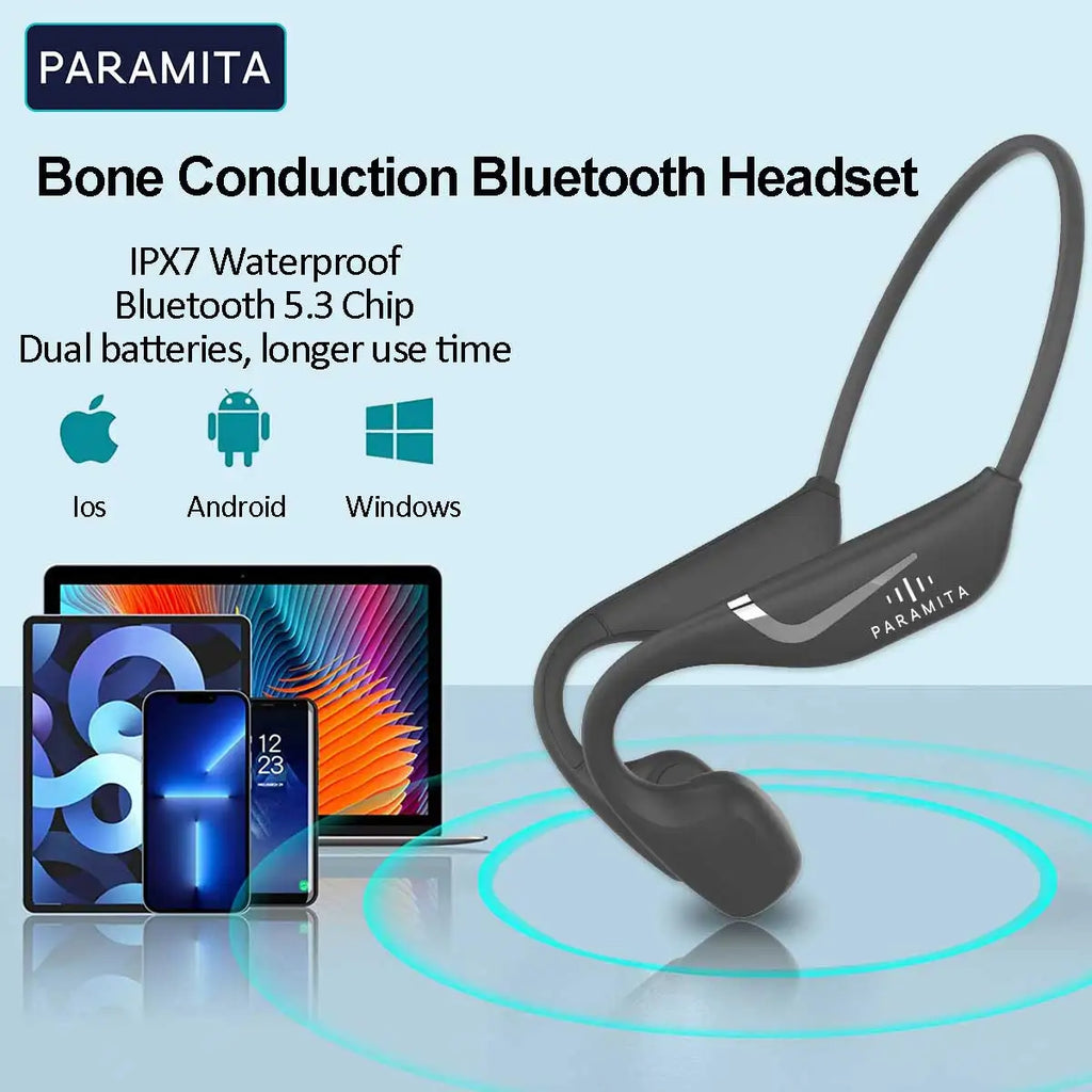 Écouteurs à Conduction Osseuse DV68 – RGB, Bluetooth 5.3 & IPX7 Sport