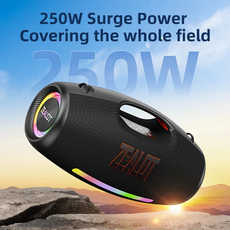Enceinte Portable Zealot S89 – 250W, 3 Voies, 48000mAh, IPX6, RGB & Power Bank