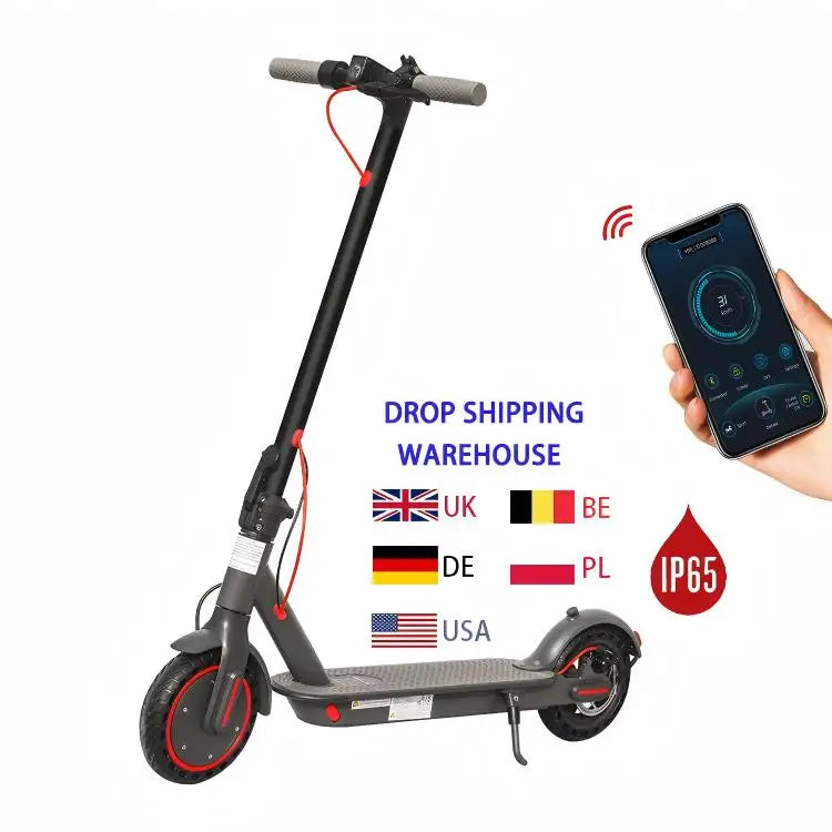 Trottinette électrique urbaine pour adultes, de fabrication professionnelle, avec pneus pleins et double freinage.