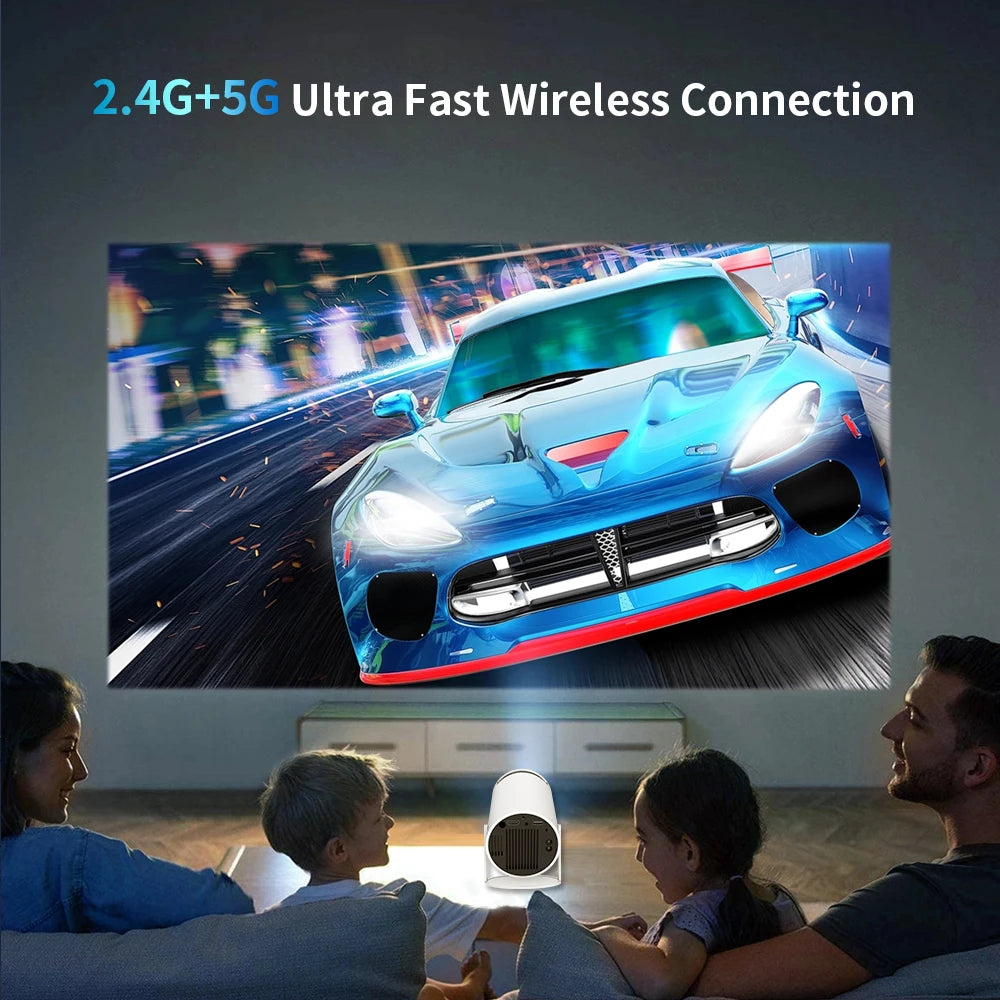 Projecteur JJ HY300 Mini – 4K, 1600 Lumens, Android 11, WiFi 6 & HP Intégrés