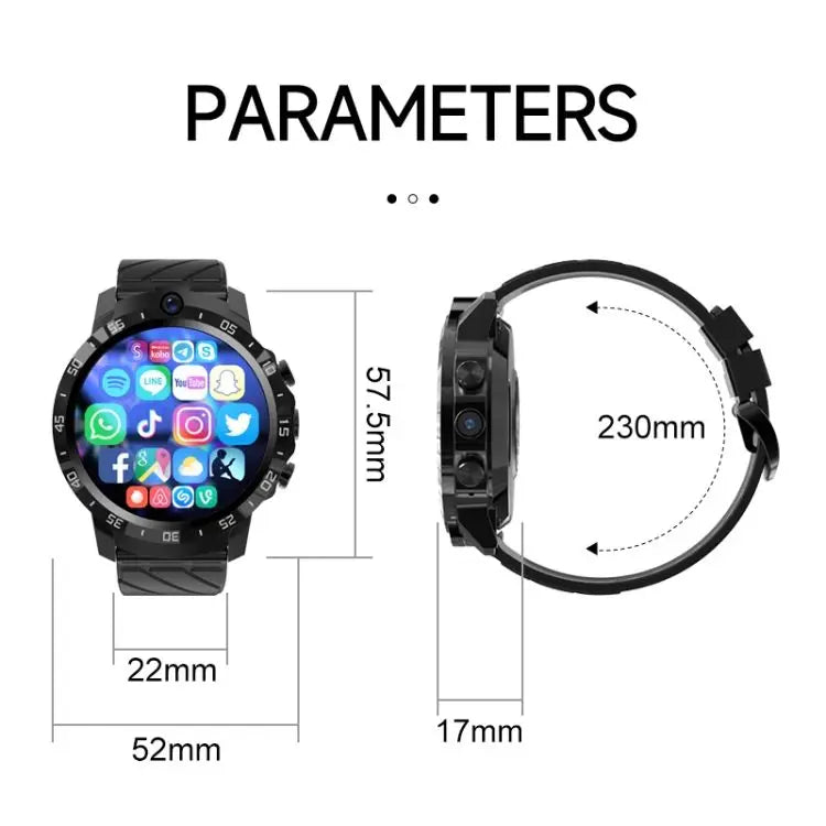 Montre connectée MT27 4G – Android 8.1, 4 Go + 64 Go, GPS, IP67 et écran 1,6"