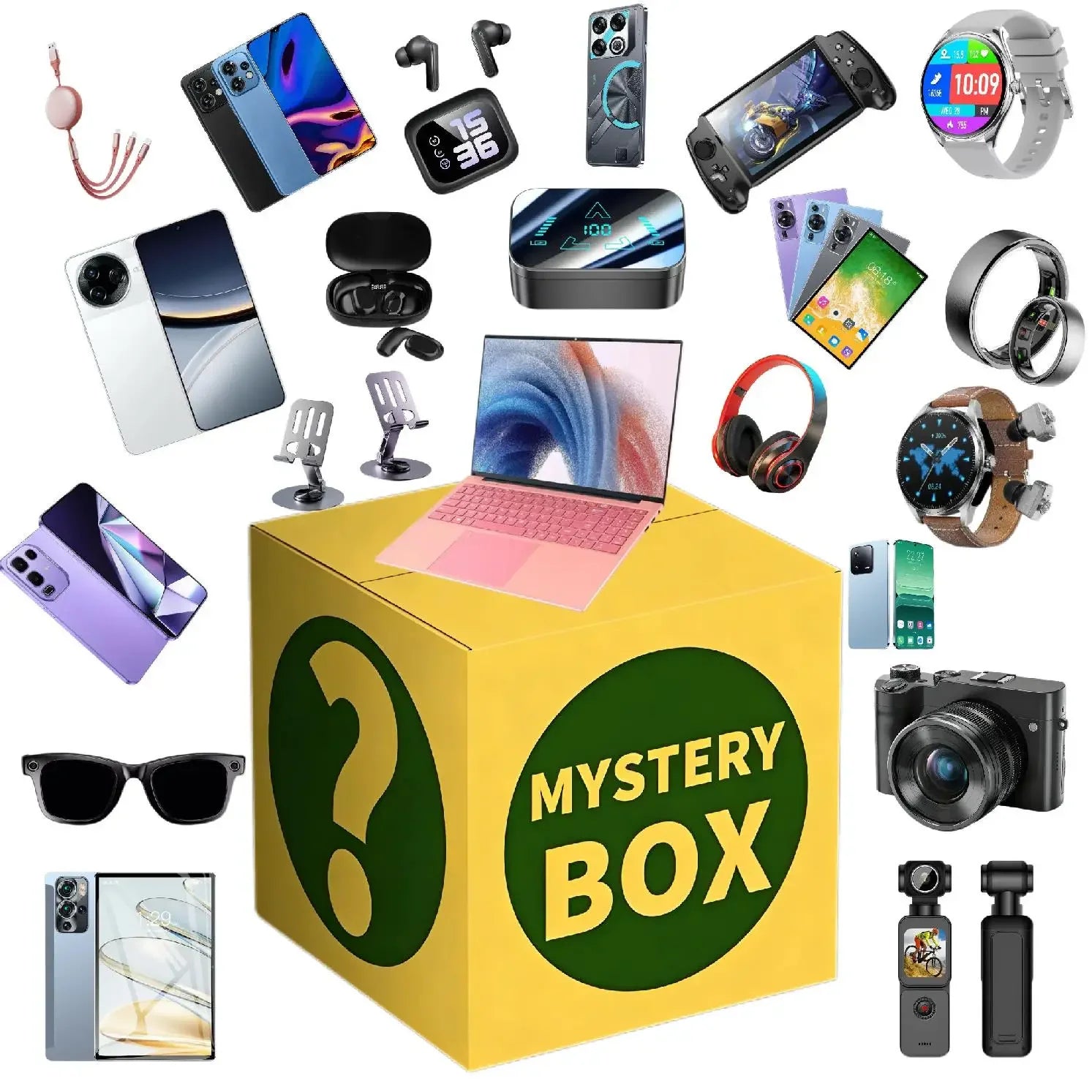 Coffret Mystère Colis Non Réclamés – Lot 100 Articles Électroniques pour Revente
