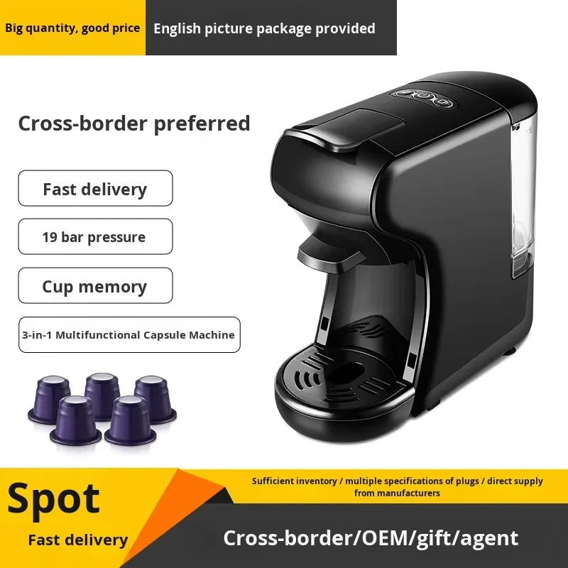 Cafetière Expresso à Capsules 19 Bars | Machine Portable Haute Pression pour Usage Domestique et Bureau