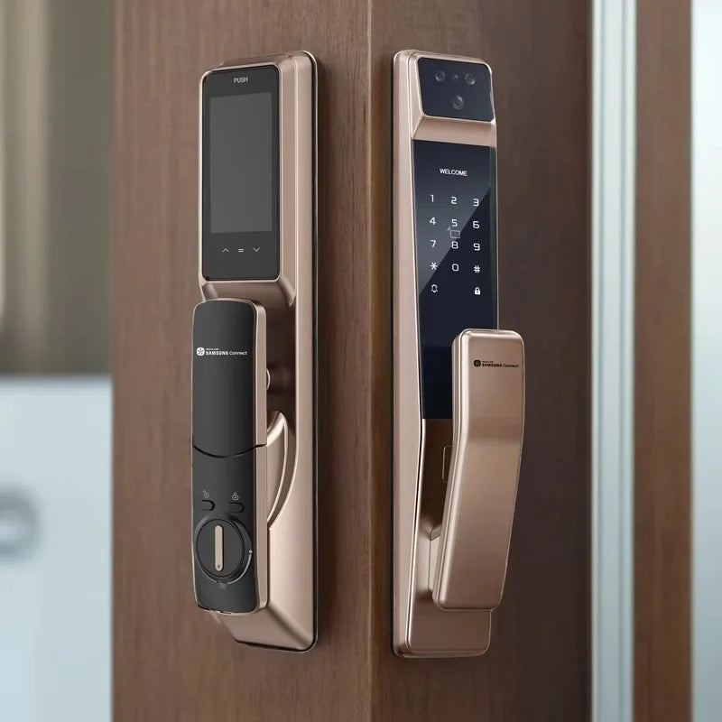 Sonnette de porte intelligente P30max-F avec caméra, reconnaissance faciale 3D par empreinte numérique et caméra, compatible avec l'application Samsung SmartThings. Serrure électronique numérique intelligente.