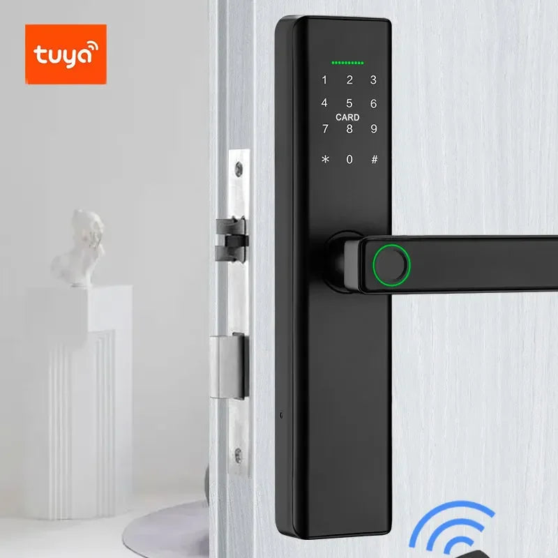 Serrure de porte en bois résistante aux intempéries, serrure numérique antivol à empreinte digitale intelligente, serrure électrique sans clé